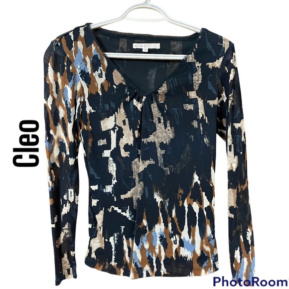 Lined-Sheer Print Top - Picture 1 of 7